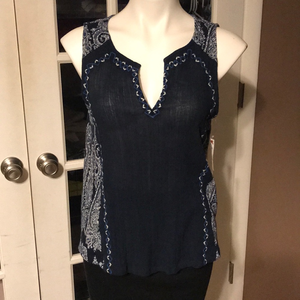 LUCKY BRAND blue sleeveless blouse